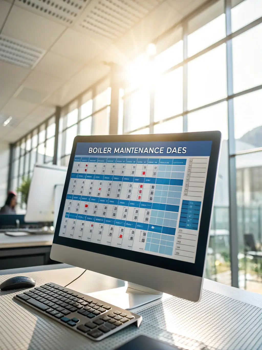 A calendar view showing scheduled preventive maintenance tasks, emphasizing the proactive approach to facility upkeep and asset management.